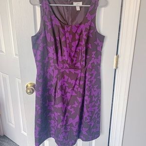LOFT Purple Butterfly Dress Size 10